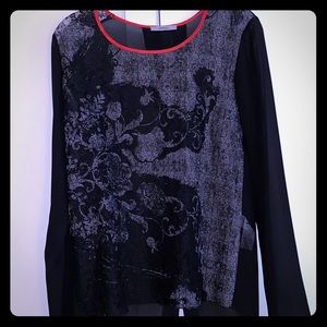 Unique black lace blouse